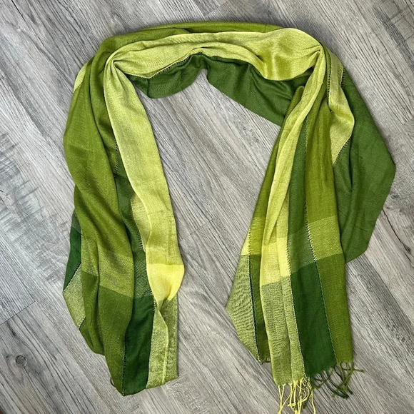 Green Plaid Accessory Scarf - Picture 1 of 2